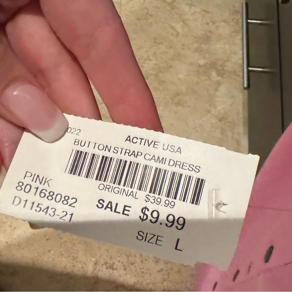 ACTIVE USA Pink Button Down Ribbed Cami Dress - Picture 5 of 5